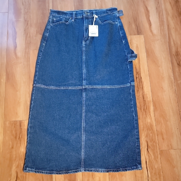 a.n.a Size 6 High-Rise Indigo Blue Denim Maxi Skirt With Pockets & Slit - Picture 1 of 16